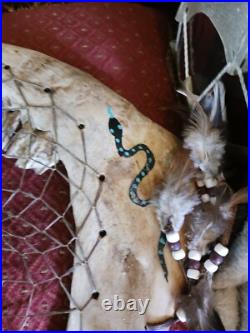 Awesome Vintage Native American Buffalo Jaw Bone Dreamcatcher One Of A Ki Nd