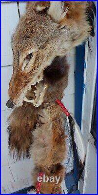 Awesome Vintage Native American Large Coyote Staff Shaman Healing Medicine