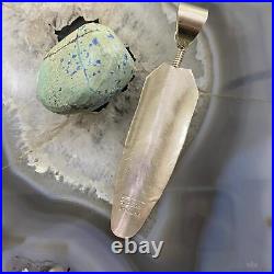 B. Begay Native American Sterling Silver Feather withTurquoise Unisex Pendant