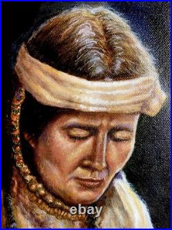 Beautiful Original Native American Indian Oil Painting Leland Castro