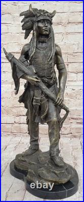 Bronze Marble Sculpture Statue Native American Indian Lost Wax Method Sale