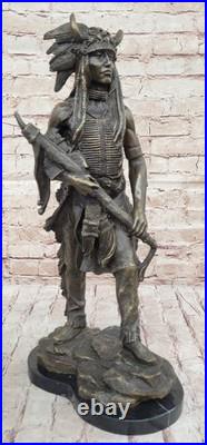 Bronze Marble Sculpture Statue Native American Indian Lost Wax Method Sale