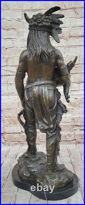 Bronze Marble Sculpture Statue Native American Indian Lost Wax Method Sale