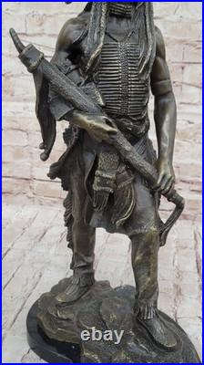 Bronze Marble Sculpture Statue Native American Indian Lost Wax Method Sale