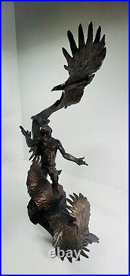 Buck McCain Bronze Soaring Spirit Native American Indian with Eagles