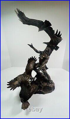 Buck McCain Bronze Soaring Spirit Native American Indian with Eagles