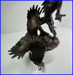 Buck McCain Bronze Soaring Spirit Native American Indian with Eagles