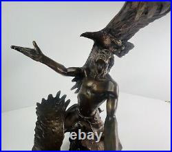 Buck McCain Bronze Soaring Spirit Native American Indian with Eagles