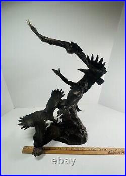 Buck McCain Bronze Soaring Spirit Native American Indian with Eagles