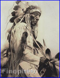 C. 1900/72 Vintage EDWARD CURTIS NATIVE AMERICAN INDIAN Cheyenne Chief Photo Art