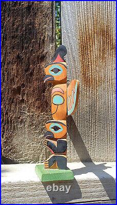 C1930-50s NWC TOTEM POLE GENUINE INDIAN MADE 6.5 x 6 EXCELLENT RARE