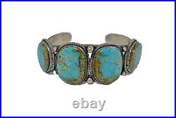 Calvin Martinez Vintage Royston Turquoise Sterling Cuff Bracelet Native 74.5g