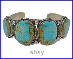 Calvin Martinez Vintage Royston Turquoise Sterling Cuff Bracelet Native 74.5g