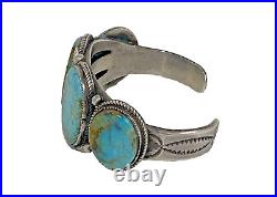 Calvin Martinez Vintage Royston Turquoise Sterling Cuff Bracelet Native 74.5g