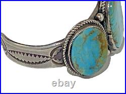 Calvin Martinez Vintage Royston Turquoise Sterling Cuff Bracelet Native 74.5g