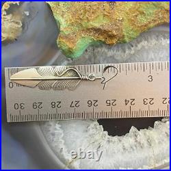 Chris Charley Native American Sterling Silver Feather Dangle Earrings For Women
