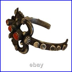 Cold Chisel Navajo CHIMNEY BUTTE Sterling Silver CORAL Bracelet