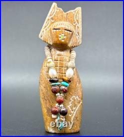 Corn Maiden Fetish Andy Roberta Abeita Isleta Marble/Alabaster/Turquoise/Pearl/