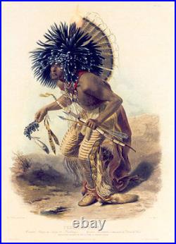 Costume of the Dog Dance Warrior 22x30 Karl Bodmer Native American Indian Art