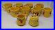 Creek Nation Indian Pottery Yellow Red Drip Mugs Sugar Creamer Vintage Frankoma