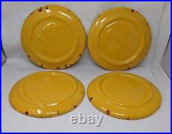 Creek Nation Pottery Indian Yellow Red Drip Plates and Bowls Vintage Frankoma