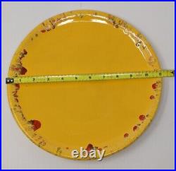 Creek Nation Pottery Indian Yellow Red Drip Plates and Bowls Vintage Frankoma