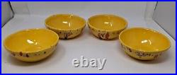 Creek Nation Pottery Indian Yellow Red Drip Plates and Bowls Vintage Frankoma