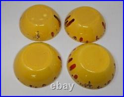 Creek Nation Pottery Indian Yellow Red Drip Plates and Bowls Vintage Frankoma