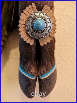 Decorated Elk Deer Hoof Southwest Decor Wall Art Native American Inspired