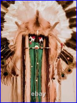 Deer Dancer Native American inspired feather Mask hand made by Red Coyote
