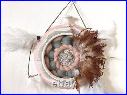 Dream Catcher Pottery Native American Boho Southwest SoCal Vintage Wall Hanging