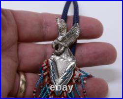 Estate Jewelry Navajo Eagle Bolo with Beadwork