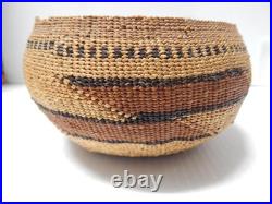 Fine Antique Yurok (hupa) California Globular Gift Sized Basket Clean + Nice