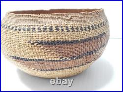 Fine Antique Yurok (hupa) California Globular Gift Sized Basket Clean + Nice