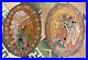 Flemish Art Co Native American Chief And Maid Pyrography Embellished Plaques