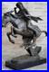 Frederic Remington CHEYENNE bronze statue-Native American Indian on horse Sale
