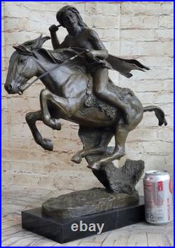 Frederic Remington CHEYENNE bronze statue-Native American Indian on horse Sale