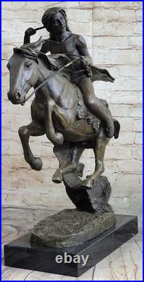 Frederic Remington CHEYENNE bronze statue-Native American Indian on horse Sale