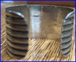 G2U LARGE VINTAGE NATIVE AMERICAN NAVAJO STERLING SILVER BRACELET w STAMPING 49