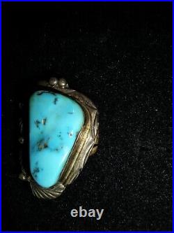 Gem Turquoise Unisex Ring Size 7.25 Sterling Sunshine Reeves 6.91g Native Americ