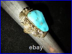 Gem Turquoise Unisex Ring Size 7.25 Sterling Sunshine Reeves 6.91g Native Americ