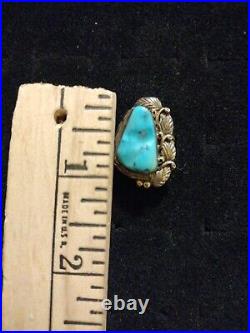 Gem Turquoise Unisex Ring Size 7.25 Sterling Sunshine Reeves 6.91g Native Americ