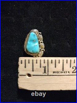 Gem Turquoise Unisex Ring Size 7.25 Sterling Sunshine Reeves 6.91g Native Americ