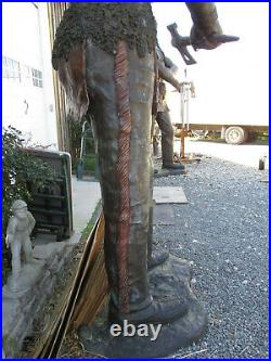 Giant Native American Indian Statue 12' high heavy Bronze 1 of 2