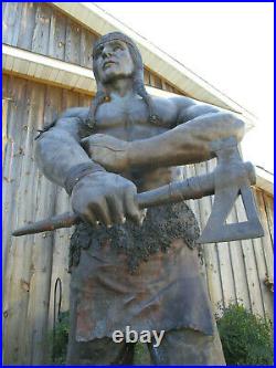 Giant Native American Indian Statue 12' high huge heavy Bronze 1 of 2