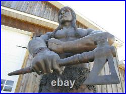 Giant Native American Indian Statue 12' high huge heavy Bronze 1 of 2