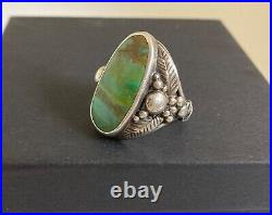 Gorgeous Vintage Southwestern Native American Turquoise Ring Size 10