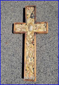 HUGE Art Jesus Crucifix Native American Indian Arrowheads Artifacts Marbles