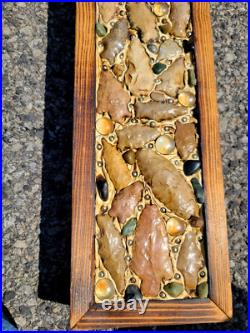 HUGE Art Jesus Crucifix Native American Indian Arrowheads Artifacts Marbles