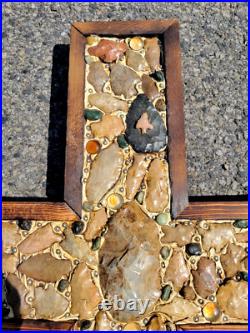 HUGE Art Jesus Crucifix Native American Indian Arrowheads Artifacts Marbles